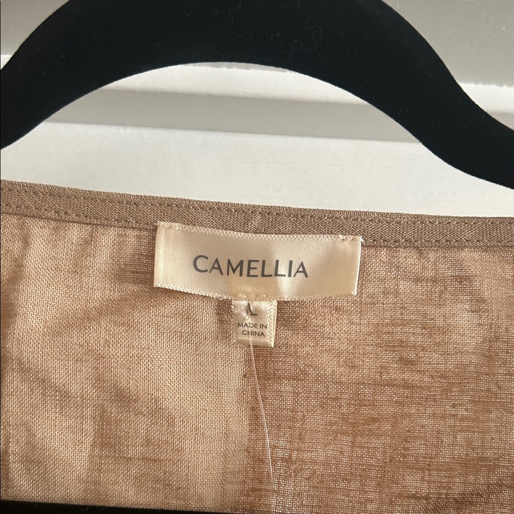 NWT Camellia Sleeveless Wide-Leg Jumpsuit in Beige - Picture 5 of 13